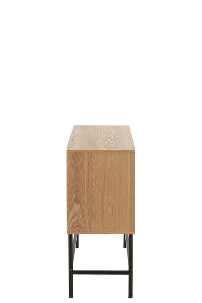 Kast Vierkant Mdf/Metaal Natuur/Zwart Klein