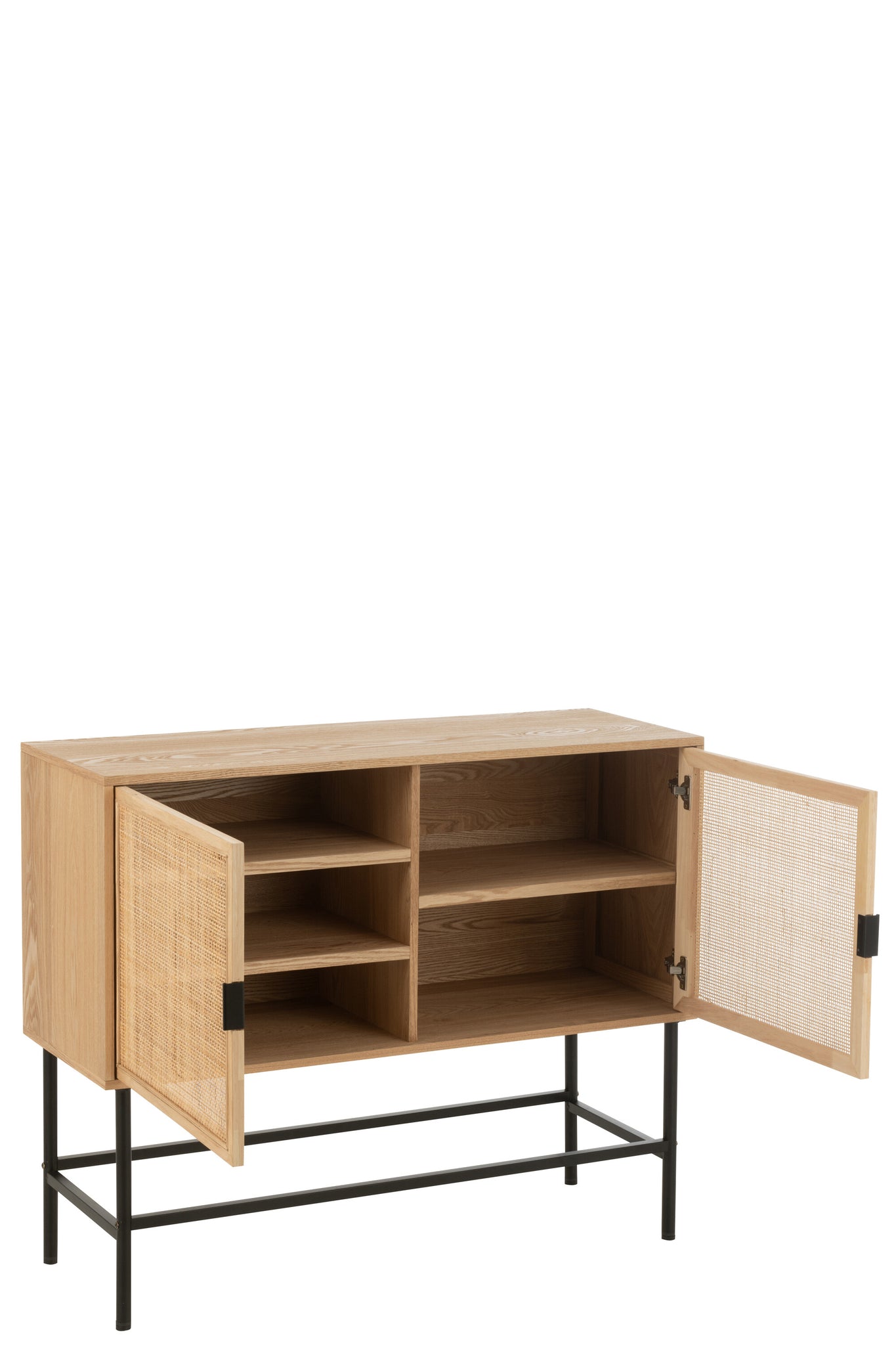 Kast Vierkant Mdf/Metaal Natuur/Zwart Klein