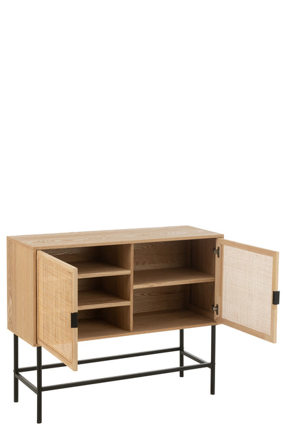 Kast Vierkant Mdf/Metaal Natuur/Zwart Klein