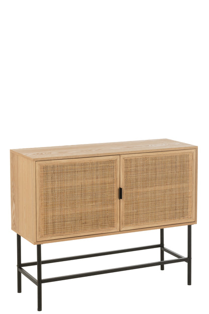 Kast Vierkant Mdf/Metaal Natuur/Zwart Klein