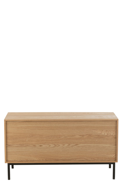 Kast Vierkant Mdf/Metaal Natuur/Zwart Groot