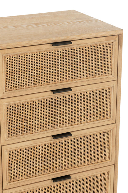 Kast 5 laden Mdf/Metaal Natuurlijk/Zwart