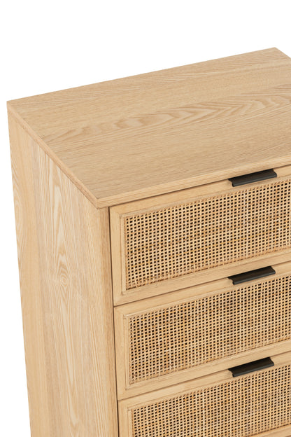 Kast 5 laden Mdf/Metaal Natuurlijk/Zwart