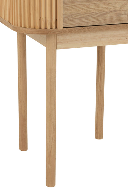 Nachtkastje afgerond MDF/Dennenhout Natuurlijk