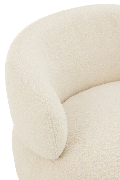 Ronde draaistoel, Populierhout/Schuim crème
