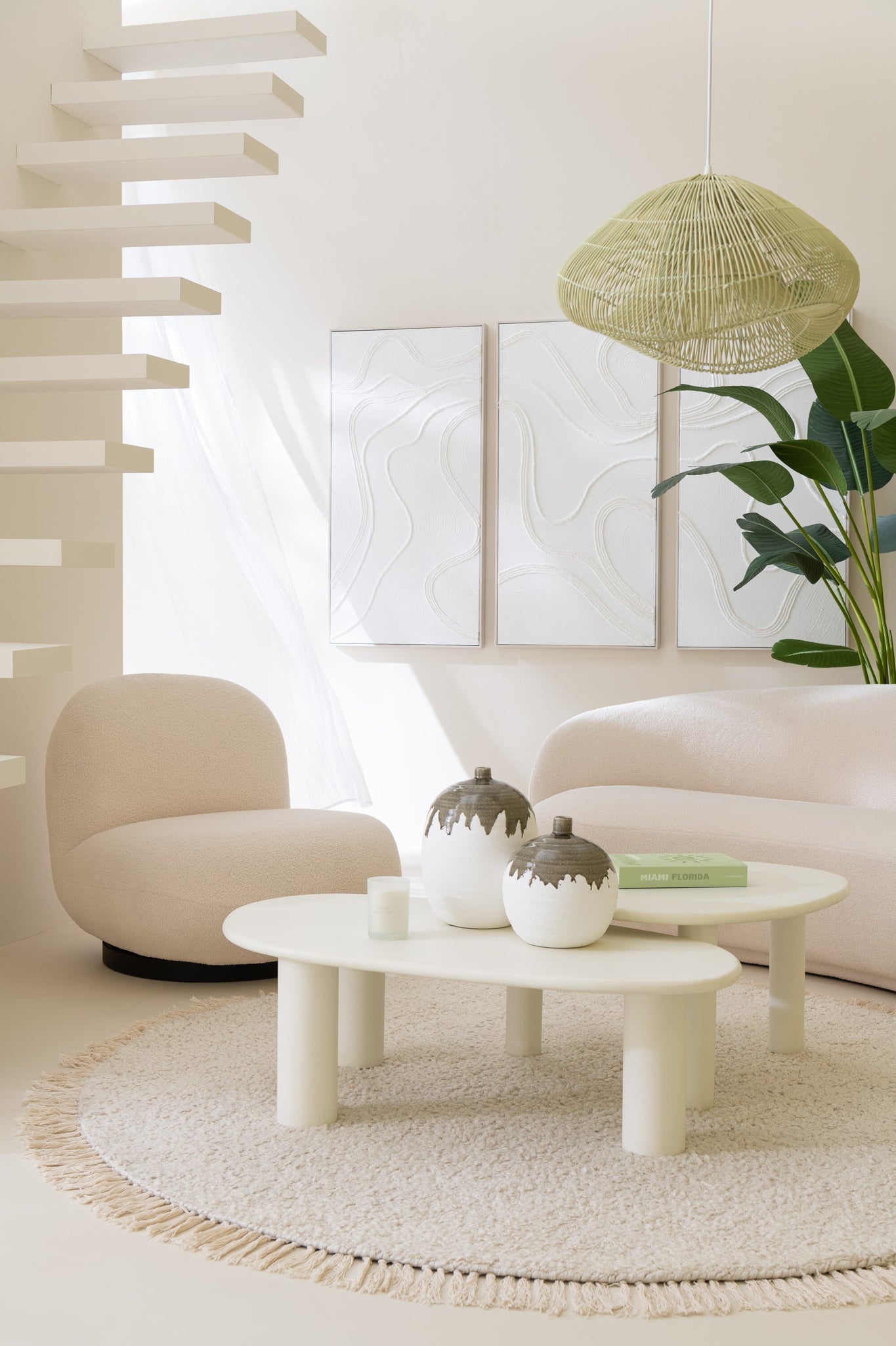 Bijzettafel Bali Mdf/Pvc Wit Groot