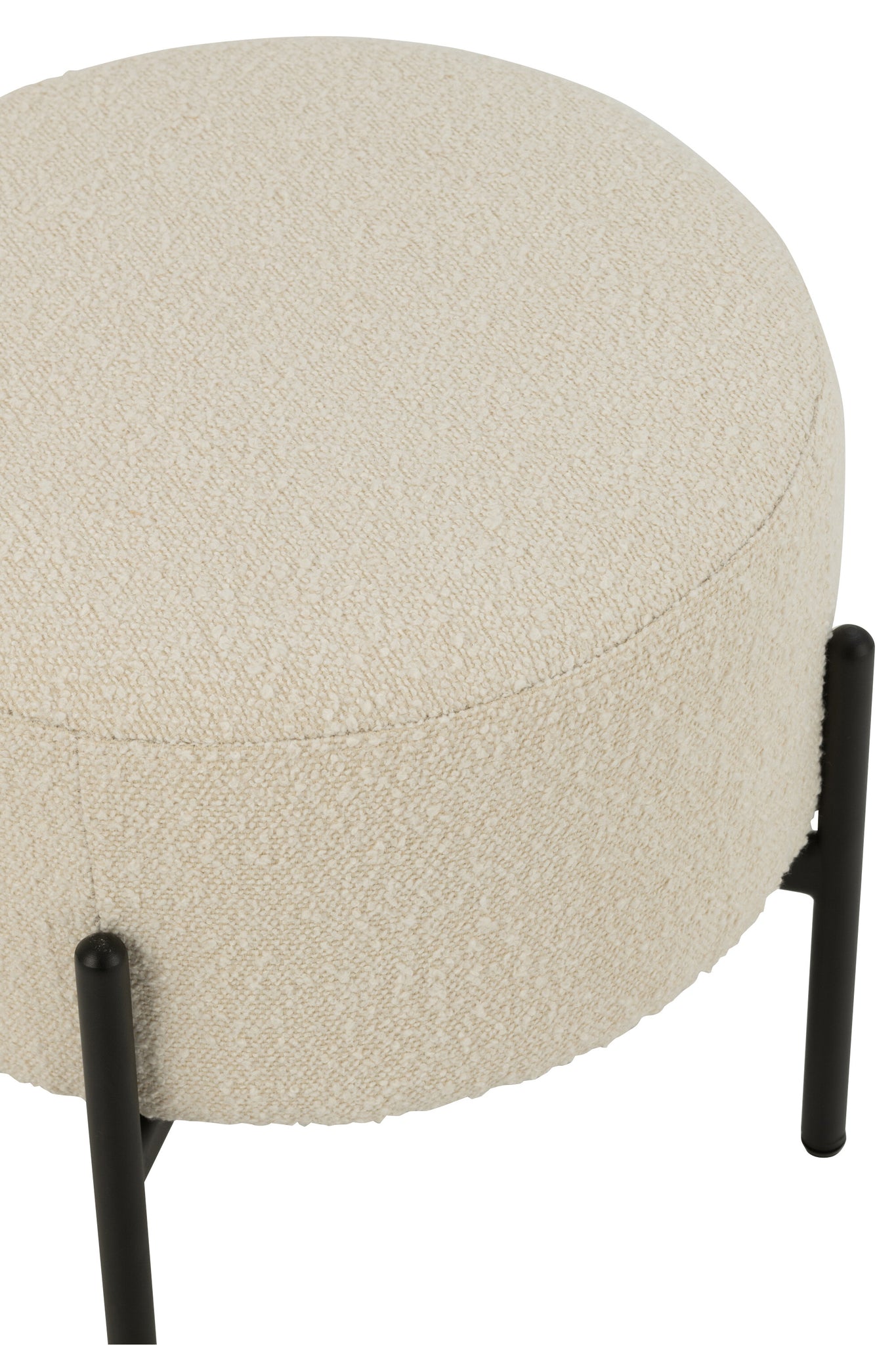 Kruk Boucle Triplex/Polyester Wit/Zwart