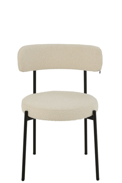 Stoel Boucle Triplex/Polyester Wit/Zwart