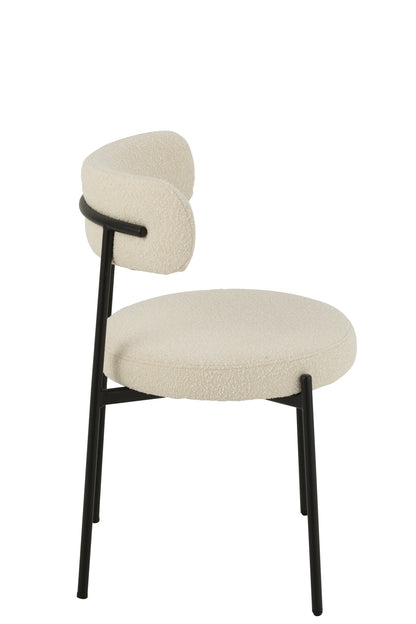 Stoel Boucle Triplex/Polyester Wit/Zwart