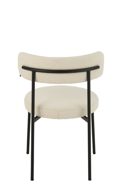 Stoel Boucle Triplex/Polyester Wit/Zwart
