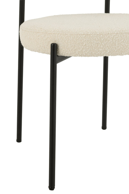 Stoel Boucle Triplex/Polyester Wit/Zwart