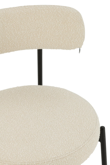 Stoel Boucle Triplex/Polyester Wit/Zwart