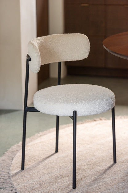 Stoel Boucle Triplex/Polyester Wit/Zwart