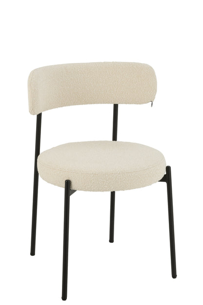 Stoel Boucle Triplex/Polyester Wit/Zwart