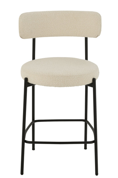 Barstoel Boucle Triplex/Polyester Wit/Zwart
