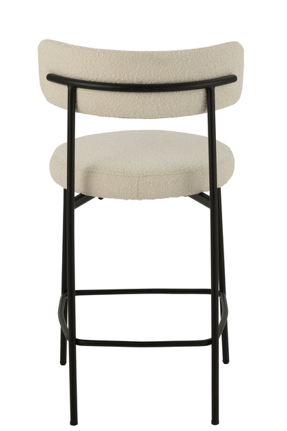 Barstoel Boucle Triplex/Polyester Wit/Zwart