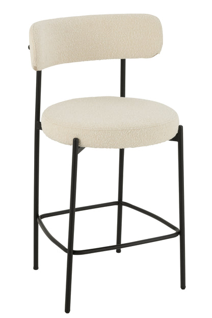 Barstoel Boucle Triplex/Polyester Wit/Zwart