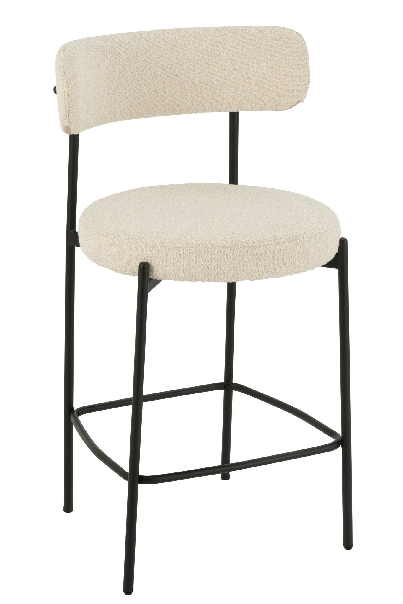 Barstoel Boucle Triplex/Polyester Wit/Zwart