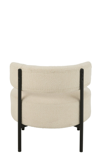Lounge stoel Boucle Triplex/Polyester Wit/Zwart