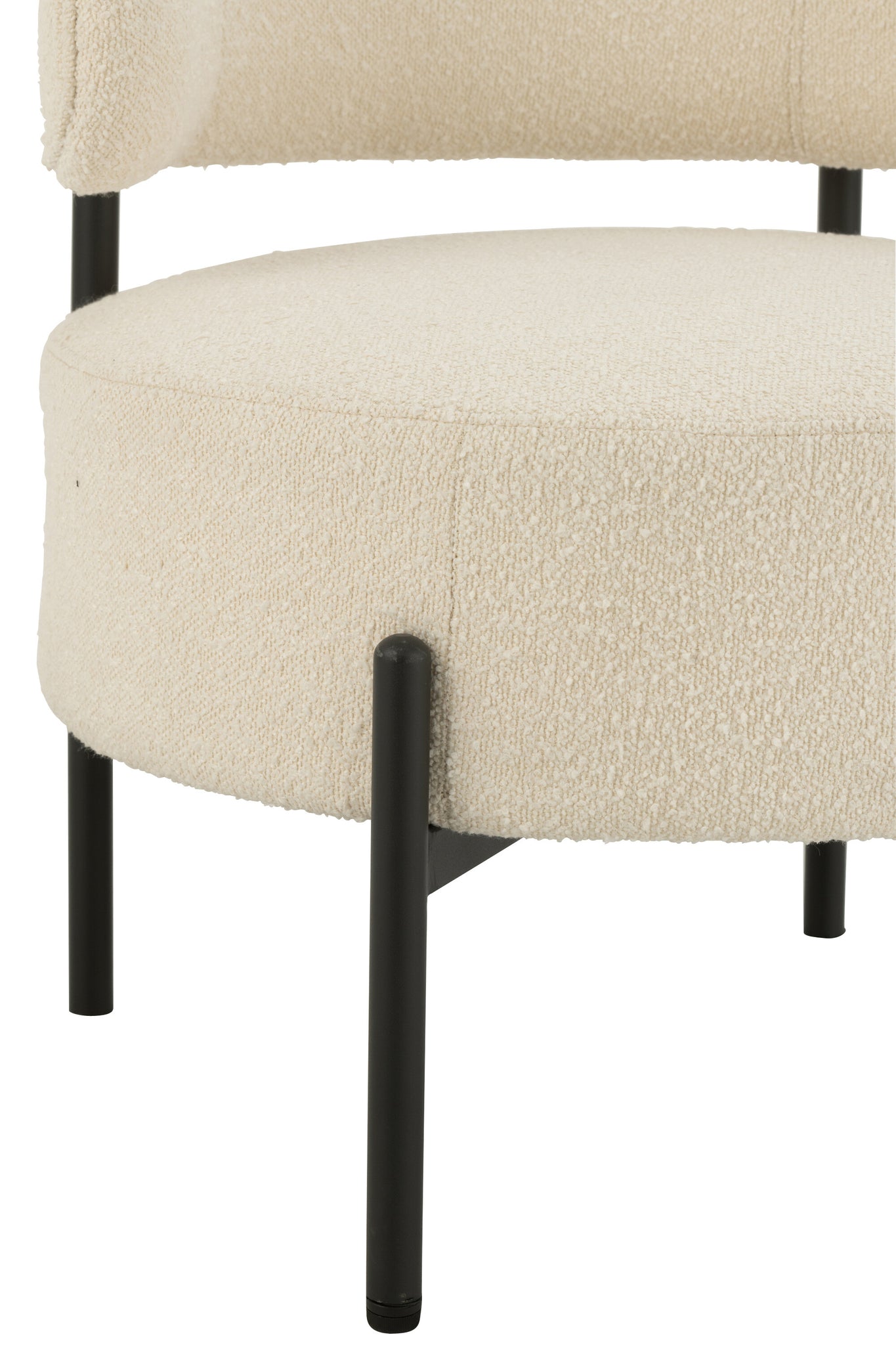 Lounge stoel Boucle Triplex/Polyester Wit/Zwart