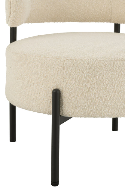 Lounge stoel Boucle Triplex/Polyester Wit/Zwart