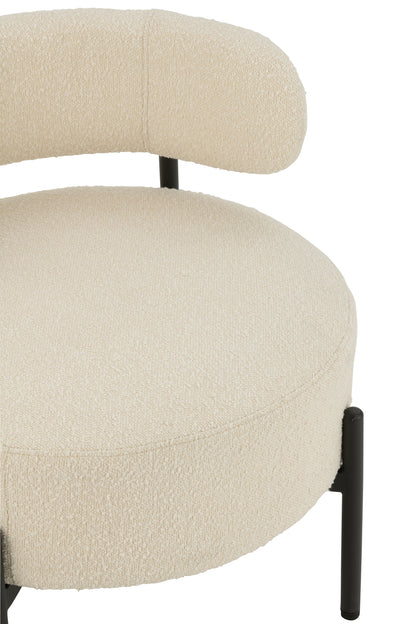 Lounge stoel Boucle Triplex/Polyester Wit/Zwart