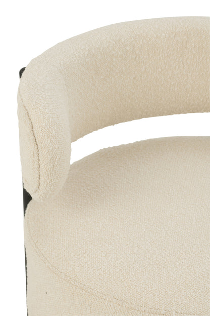 Lounge stoel Boucle Triplex/Polyester Wit/Zwart