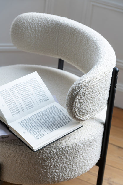 Lounge stoel Boucle Triplex/Polyester Wit/Zwart