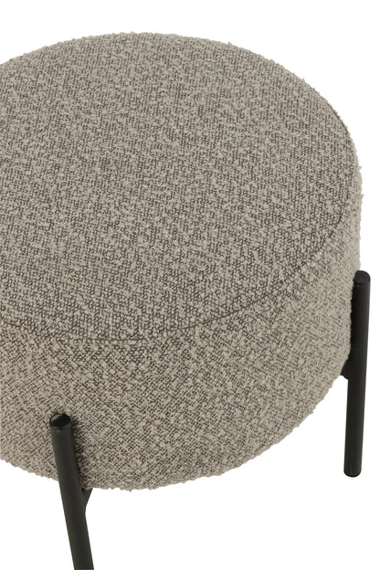 Kruk Boucle Triplex/Polyester Grijs/Zwart