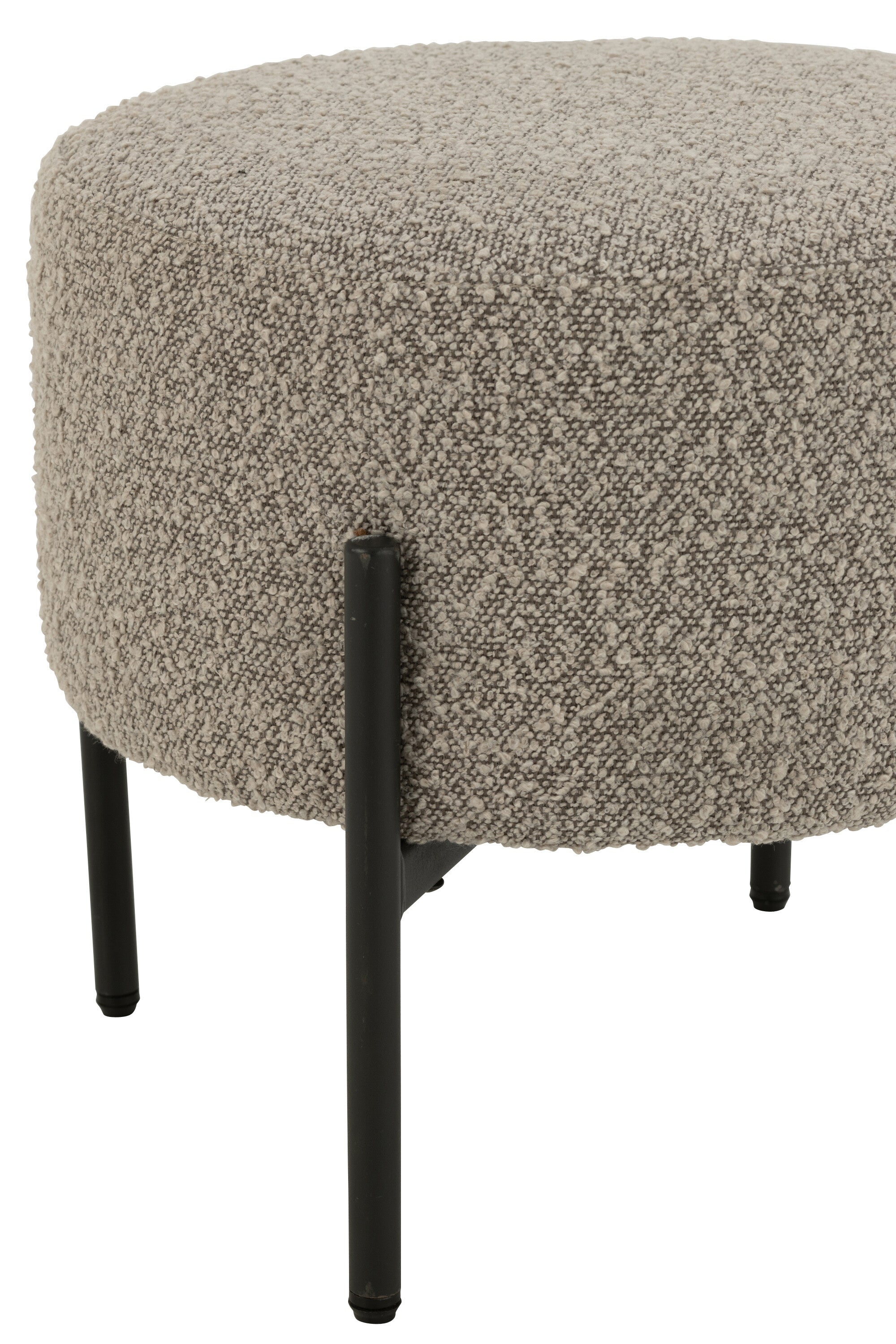 Kruk Boucle Triplex/Polyester Grijs/Zwart
