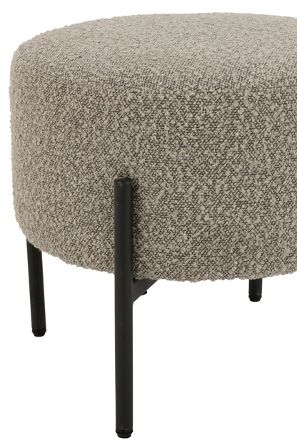 Kruk Boucle Triplex/Polyester Grijs/Zwart