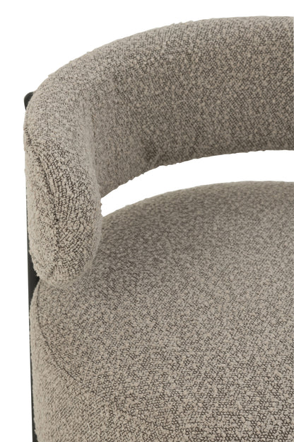 Lounge stoel Boucle Triplex/Polyester Grijs/Zwart