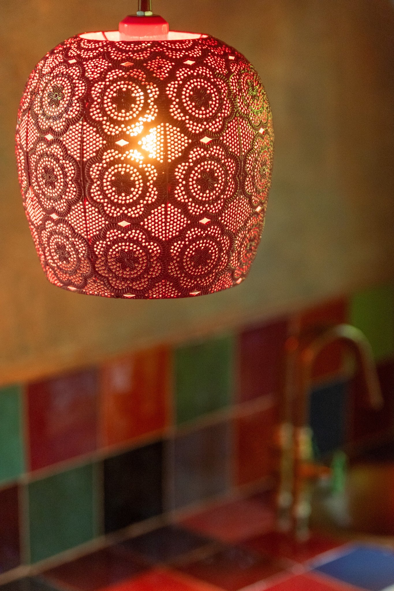 Hanglamp Levend Metaal Rood