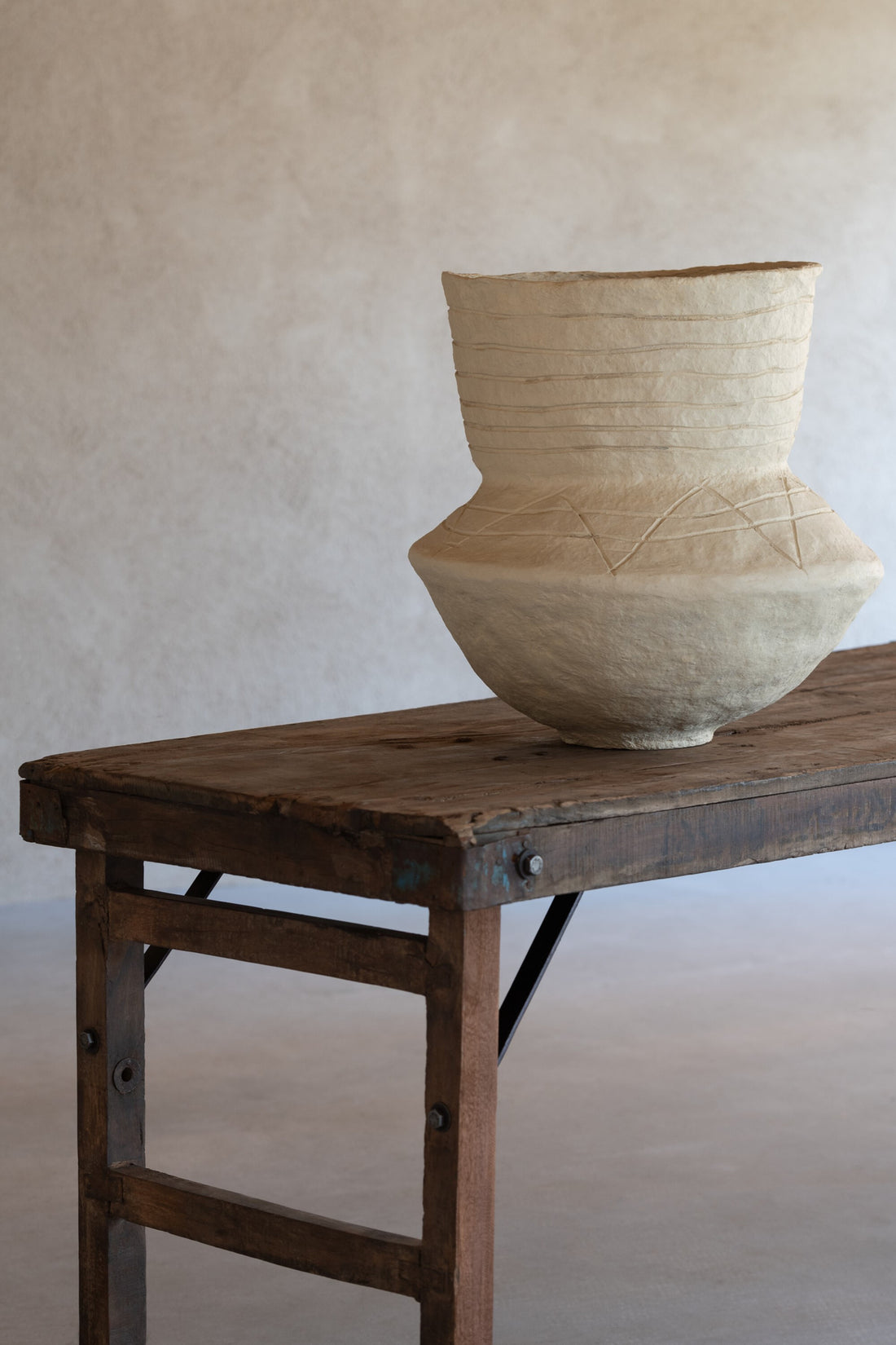 Pot Veda Papier-maché Natuurlijk