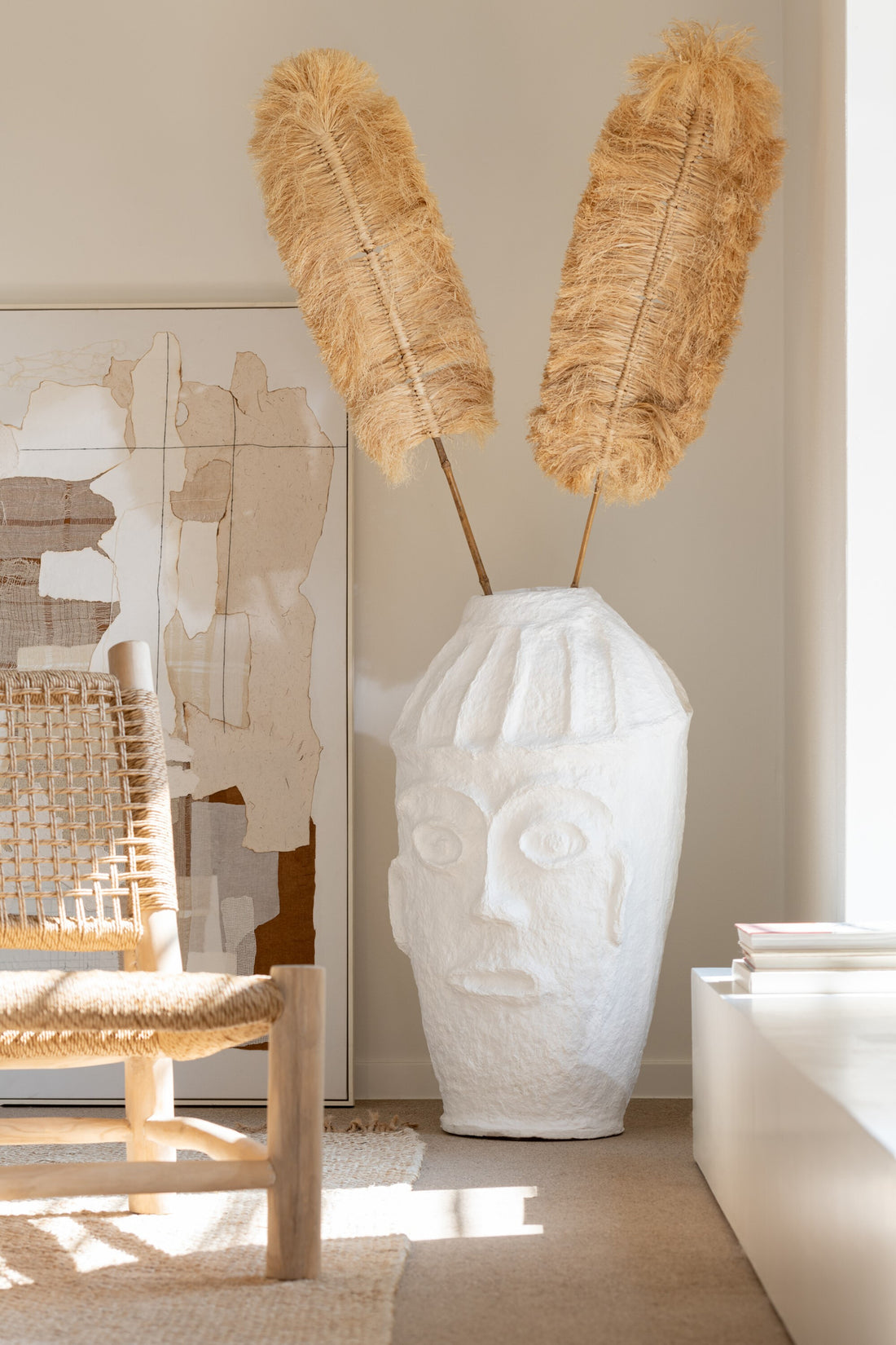 Pot Face Paper Mache White