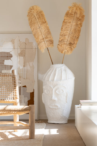 Pot Face Paper Mache White