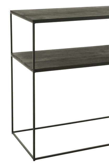 Console Rechthoekig Gerecycled Hout/Metaal Zwart