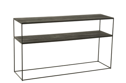 Console Rechthoekig Gerecycled Hout/Metaal Zwart