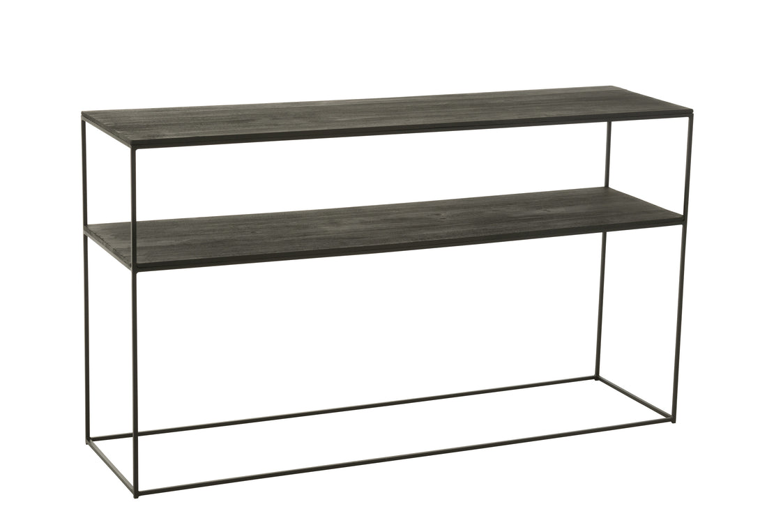 Console Rechthoekig Gerecycled Hout/Metaal Zwart