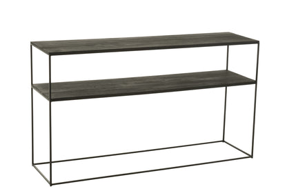 Console Rechthoekig Gerecycled Hout/Metaal Zwart