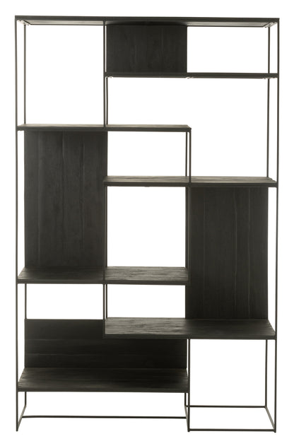 Plank Modern Teakhout/Metaal Zwart