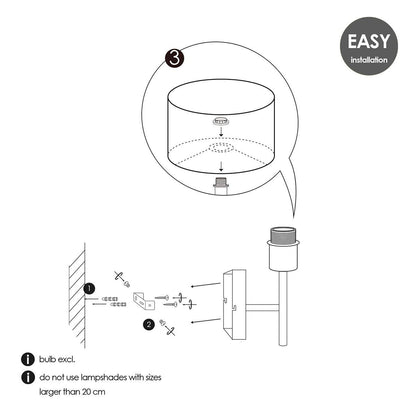 Wandlamp Mati 10/10/18cm - Geborsteld staal