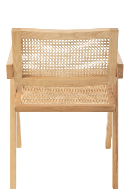 Stoelrooster van essenhout/rotan natuurlijk