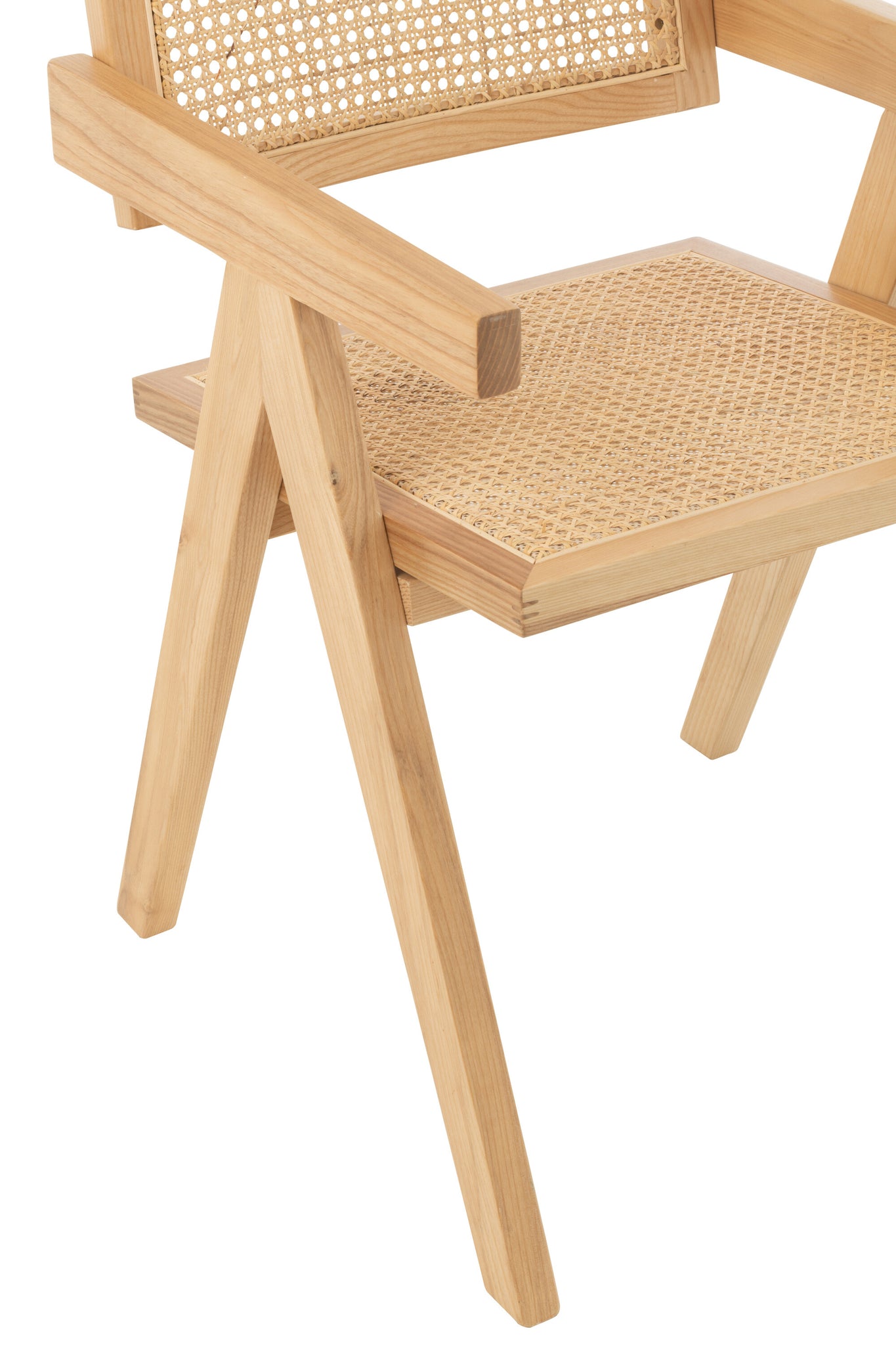 Stoelrooster van essenhout/rotan natuurlijk