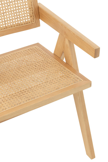 Stoelrooster van essenhout/rotan natuurlijk