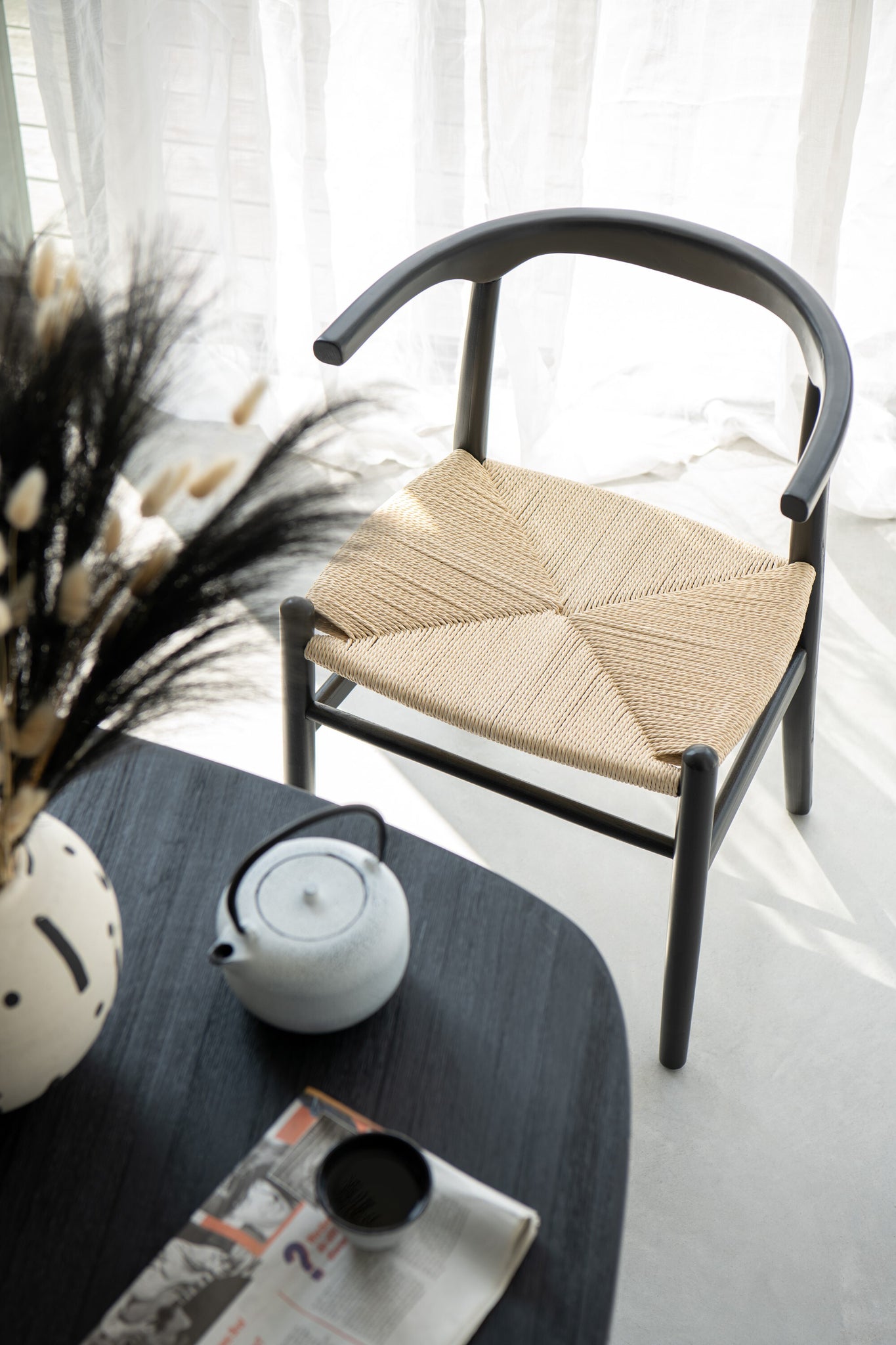 Chair Toon Beech Wood/Rope Black