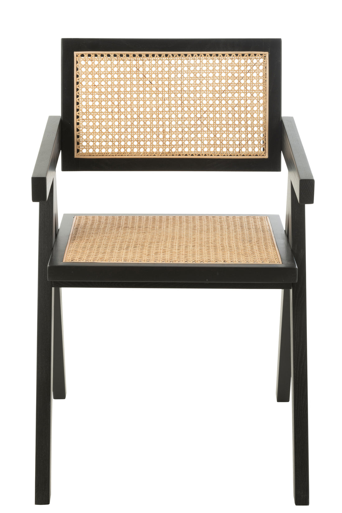 Chair Grid Ash Wood/Rattan Black