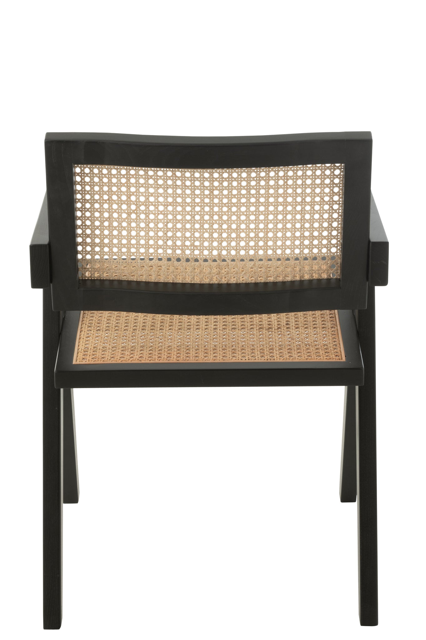 Chair Grid Ash Wood/Rattan Black