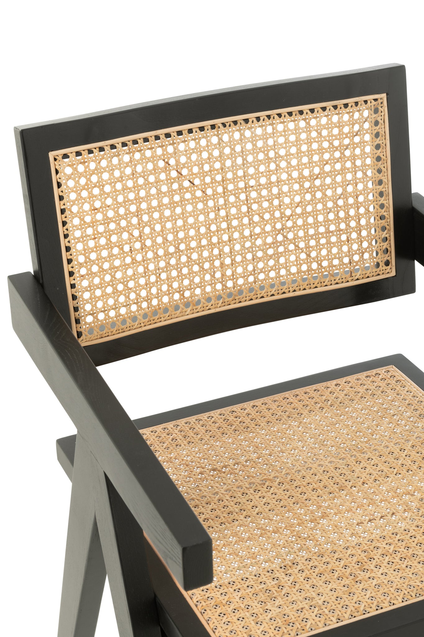 Chair Grid Ash Wood/Rattan Black