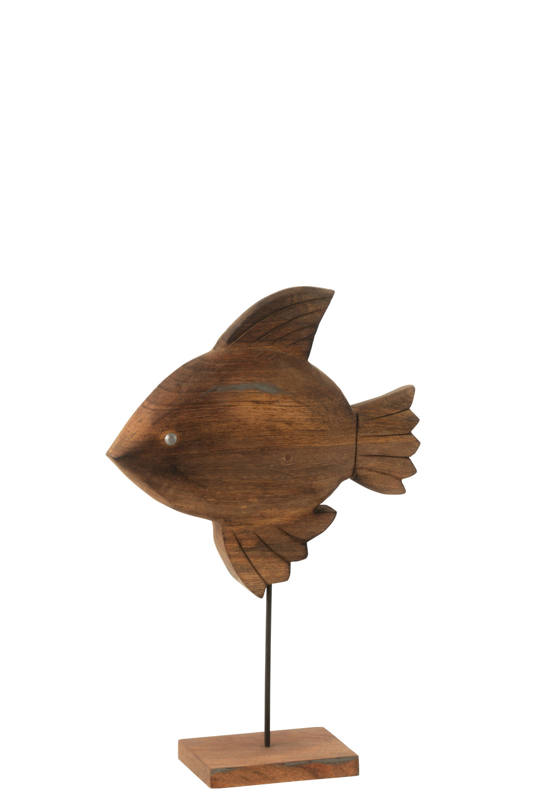 Decoratievis Mangohout/Metaal Bruin/Zwart Groot